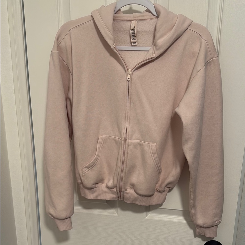 Skims light Pink Zip-Up Hoodie